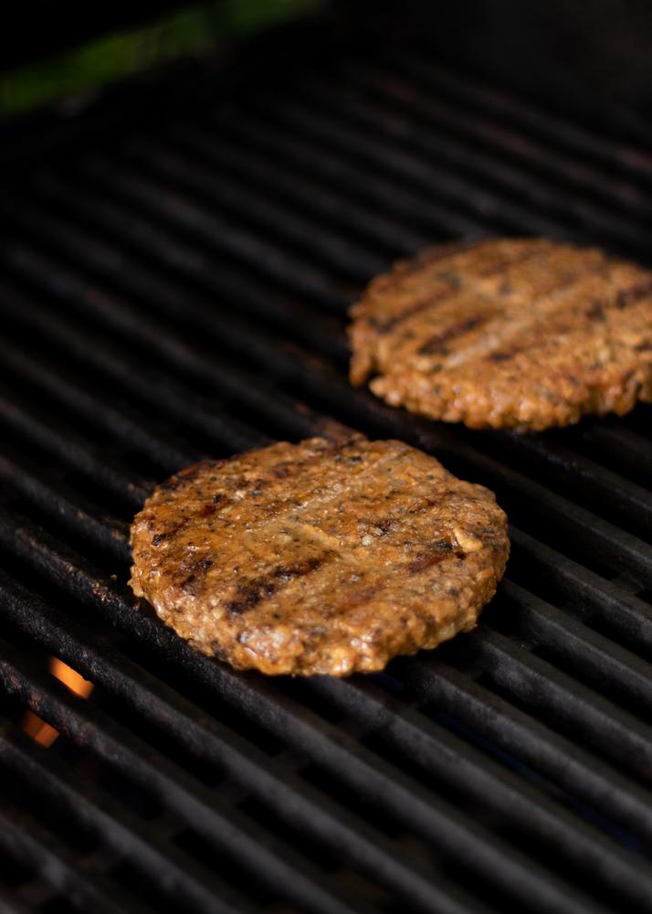 Burger patty on grill